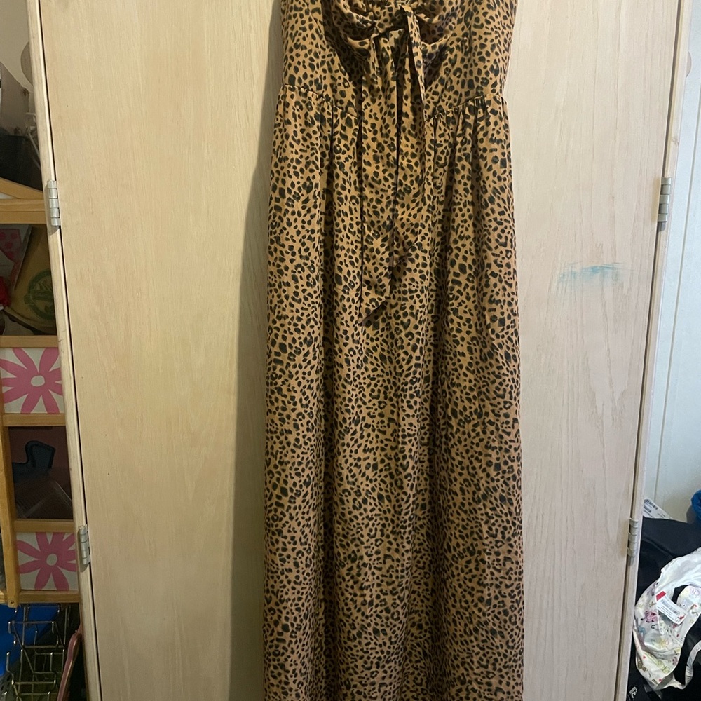 SHEIN Leopard Print Maxi Dress - Brown